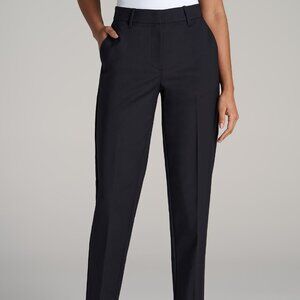 American Tall Flat Front Tapered Dress Pants for Tall Women in Black Size 16-XT